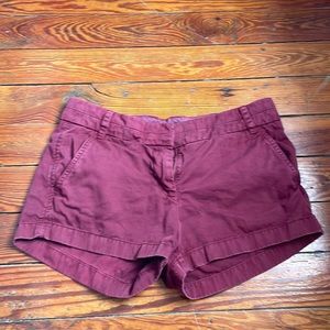Maroon j crew chino shorts size 2